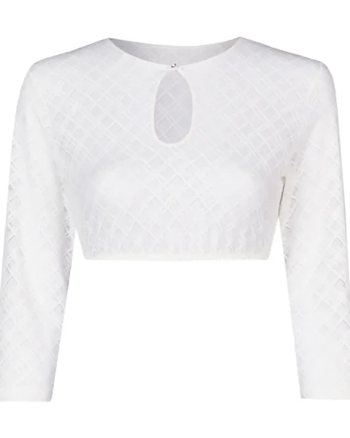 Nina von C. Spitzen Dirndlbluse "Naomi" Lochausschnitt 48471328 | Weiß