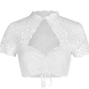 Nina von C. Spitzen Dirndlbluse "Selina" Stehkragen 16462892 | Weiß
