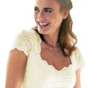 Nina von C. Spitzen Dirndlbluse "Valeska" Kurzarm 48462971 | Champagner