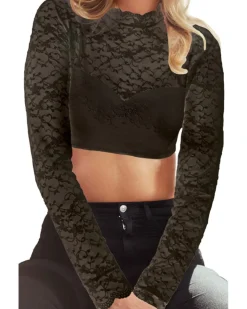 Nina von C. Spitzen Dirndlbluse "Jenna" Langarm 48470971 | Schwarz