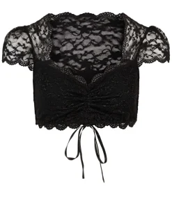 Nina von C. Spitzen Dirndlbluse "Valeska" Kurzarm 48462971 | Schwarz