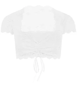 Nina von C. Spitzen Dirndlbluse "Valeska" Kurzarm 48462971 | Weiß