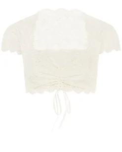 Nina von C. Spitzen Dirndlbluse "Valeska" Kurzarm 48462971 | Champagner