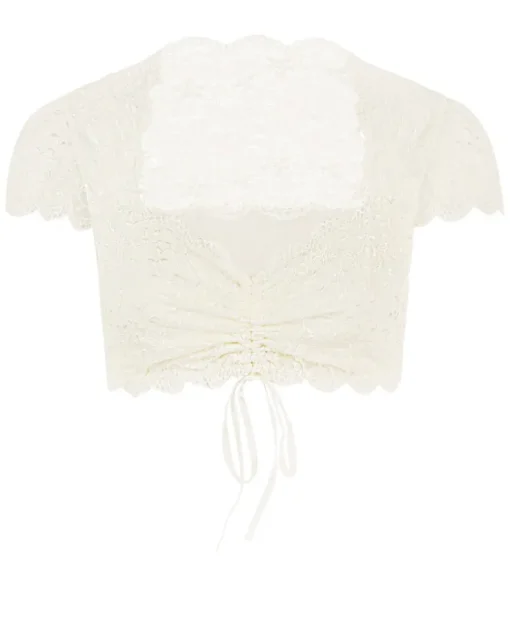 Nina von C. Spitzen Dirndlbluse "Valeska" Kurzarm 48462971 | Champagner