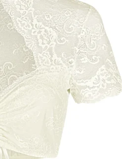 Nina von C. Spitzen Dirndlbluse "Selina" Stehkragen 16462892 | Champagner