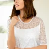 Nina von C. Spitzenshirt Halbarm Trachtenbluse 16460893 | Weiß