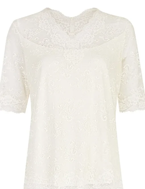 Nina von C. Spitzenshirt Halbarm Trachtenbluse 16460892 | Champagner