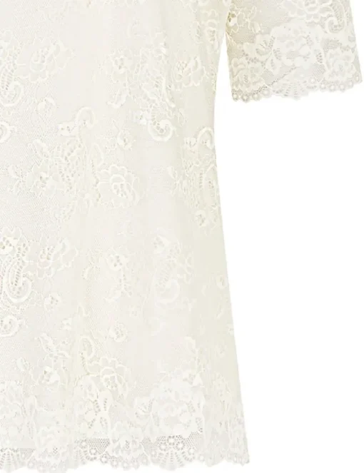 Nina von C. Spitzenshirt Halbarm Trachtenbluse 16460892 | Champagner