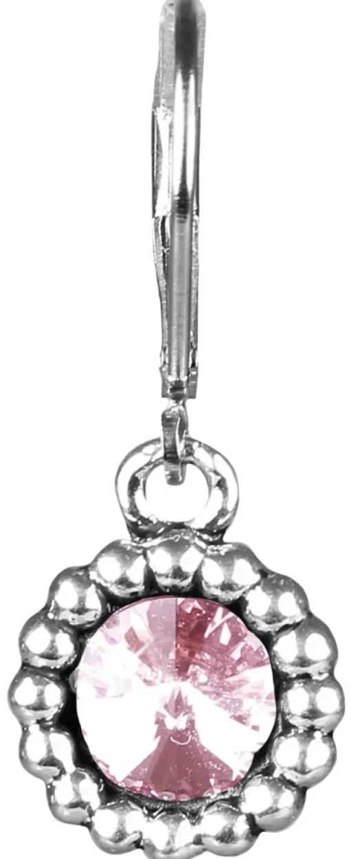 Ohrringe Aurelia mit rundem Anhänger und Kristallen von Swarovski® - Rosa