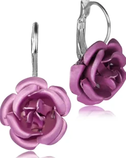 Ohrringe "Amara" mit bunten Rosen 47959 | Rosa - Ohrhänger