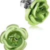 Ohrstecker "Amara" mit bunten Rosen 47958 | Hellgrün - Ohrringe
