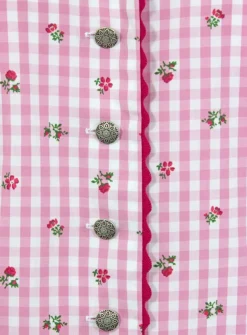 Pierre Marcel Damen Blümchen Trachtenbluse Amelie mit Stehkragen - Rosa