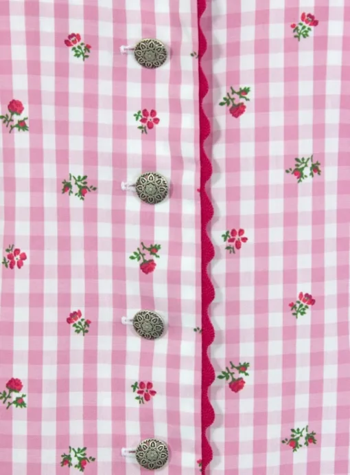 Pierre Marcel Damen Blümchen Trachtenbluse Amelie mit Stehkragen - Rosa