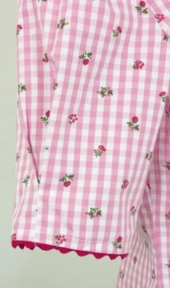 Pierre Marcel Damen Blümchen Trachtenbluse Amelie mit Stehkragen - Rosa