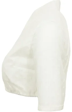 Pierre Marcel Damen Dirndlbluse Marisa mit Spitze und Stehkragen - Creme