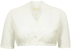 Pierre Marcel Damen Dirndlbluse Marisa mit Spitze und Stehkragen - Creme