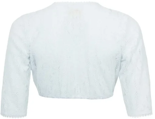 Pierre Marcel Damen Halbarm Spitzen Dirndlbluse Josy mit Herzausschnitt - Weiß