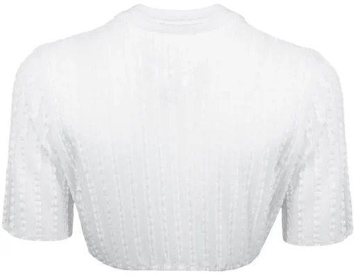 Pierre Marcel Damen Halbarm Spitzen Dirndlbluse Liora mit Stehkragen - Weiß