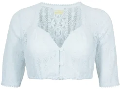 Pierre Marcel Damen Halbarm Spitzen Dirndlbluse Josy mit Herzausschnitt - Weiß