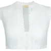 Pierre Marcel Ärmellose Dirndlbluse Nerina mit Spitze - Weiß