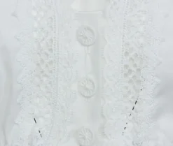 Pierre Marcel Ärmellose Dirndlbluse Nerina mit Spitze - Weiß