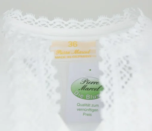 Pierre Marcel Ärmellose Dirndlbluse Nerina mit Spitze - Weiß