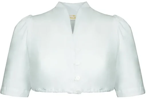 Pierre Marcel Seidige Damen Dirndlbluse Melina mit V-Ausschnitt - Weiß