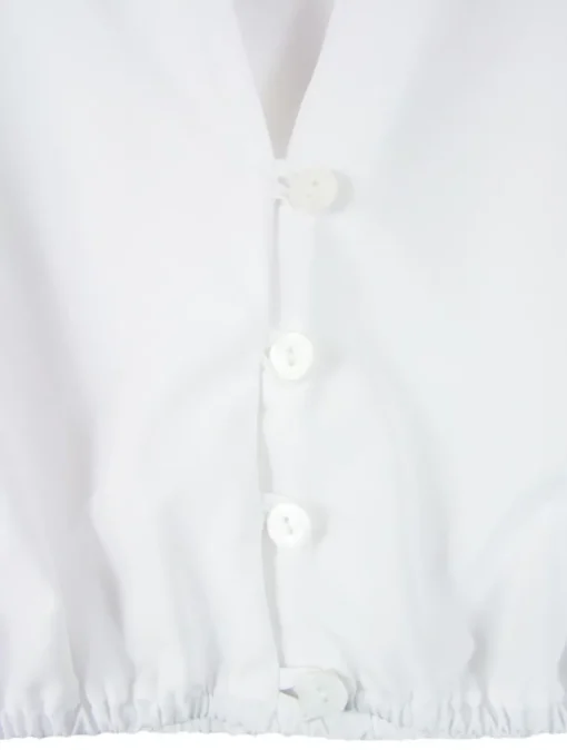 Pierre Marcel Seidige Damen Dirndlbluse Melina mit V-Ausschnitt - Weiß