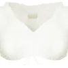Pierre Marcel Transparente Damen Carmen Dirndlbluse Mila mit Spitze - Creme