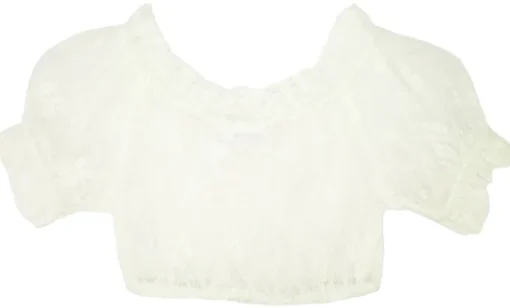 Pierre Marcel Transparente Damen Carmen Dirndlbluse Mila mit Spitze - Creme
