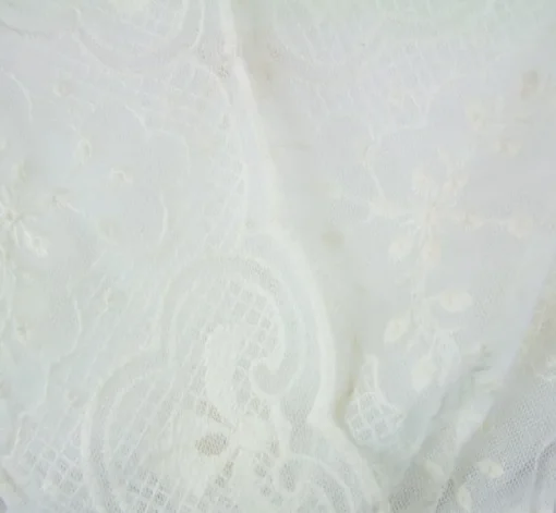 Pierre Marcel Transparente Damen Dirndlbluse Marie mit Spitze und V-Ausschnitt - Creme