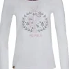 Piz Palü Damen Langarmshirt "Gerach" mit Hirsch Stickerei | 010025 - Weiß