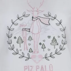 Piz Palü Damen Langarmshirt "Gerach" mit Hirsch Stickerei | 010025 - Weiß
