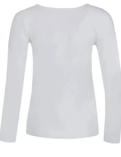 Piz Palü Damen Langarmshirt "Gerach" mit Hirsch Stickerei | 010025 - Weiß