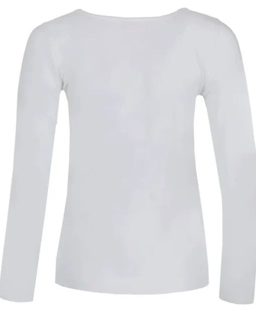 Piz Palü Damen Langarmshirt "Gerach" mit Hirsch Stickerei | 010025 - Weiß