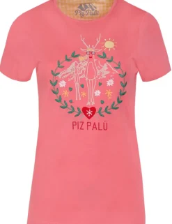 Piz Palü Damen Shirt "Albaching" mit Hirsch Motiv | Alpenrose