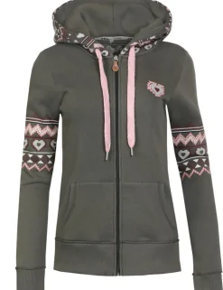 Piz Palü Damen Sweatshirt Jacke mit Kapuze "Icking" | Moosgrün