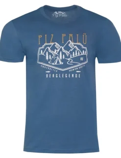 Piz Palü Herren Kurzarm Shirt "Unterwässen" mit Printmotiv | Schieferblau