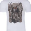 Piz Palü Herren Kurzarm Trachtenshirt "Train" mit Hirsch Print | Edelweiß