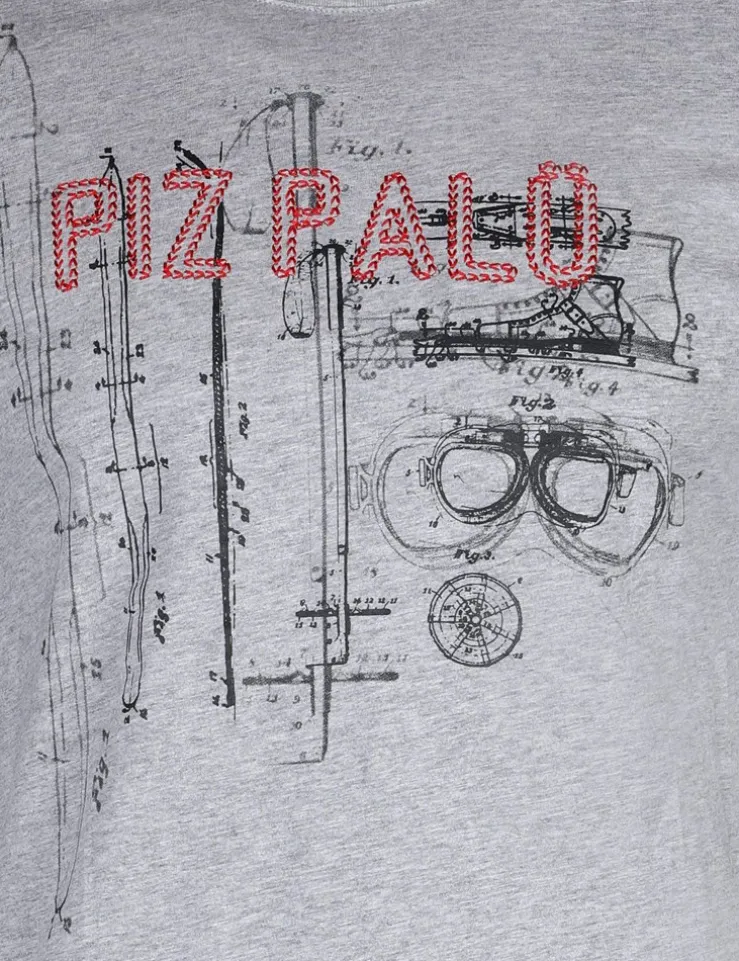 Piz Palü Herren Langarmshirt "Taching" | 020007 - Grau Melange