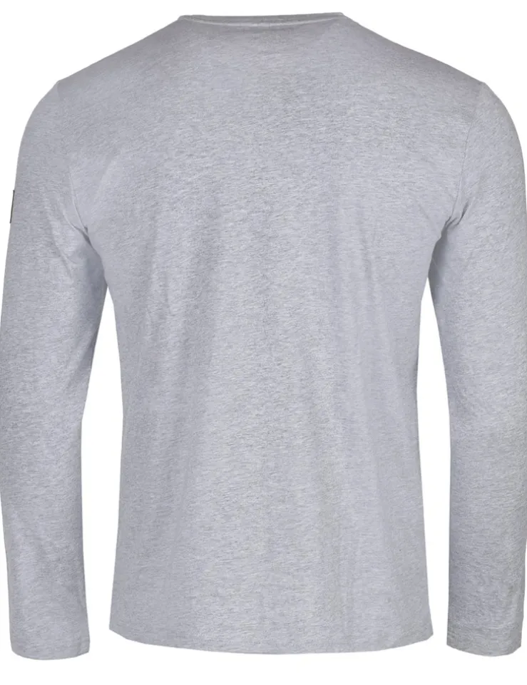 Piz Palü Herren Langarmshirt "Taching" | 020007 - Grau Melange