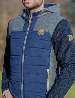 Piz Palü Wattierte Herren Jacke "Teisnach" | 020002 - Blau / Grau