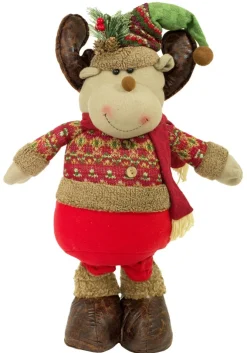 Rentier Dekofigur für Weihnachten - Stehfigur mit ausziehbaren Beinen - 80 x 34 cm