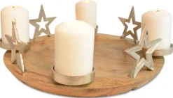 Riffelmacher Adventskerzenhalter "Runder Teller mit Sternen" 70338 | 38x13cm