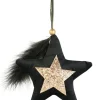 Riffelmacher Christbaumschmuck Samt Glitter Stern 20540 15cm - Schwarz / Gold