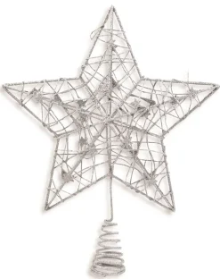 Riffelmacher Christbaumspitze Draht Stern 24cm 17841 - Silber