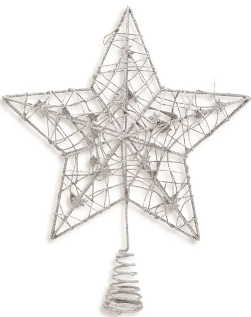 Riffelmacher Christbaumspitze Draht Stern 24cm 17841 - Silber