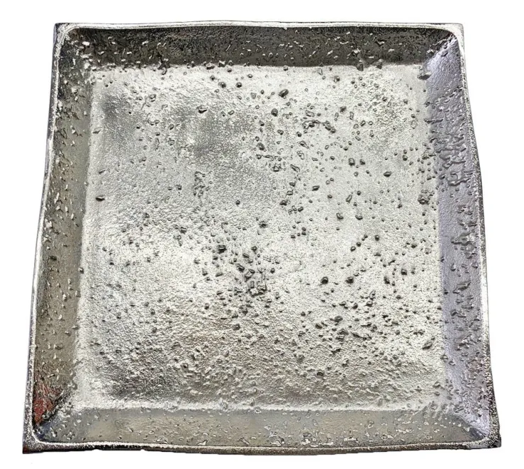 Riffelmacher Deko Teller quadratisch 70752 - Silber 28x28cm