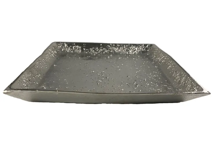 Riffelmacher Deko Teller quadratisch 70752 - Silber 28x28cm