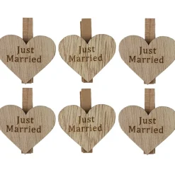 Riffelmacher Dekoklammern "Just married" ca. 4,5 cm 07532 | 6 tlg. - Geschenkverpackung